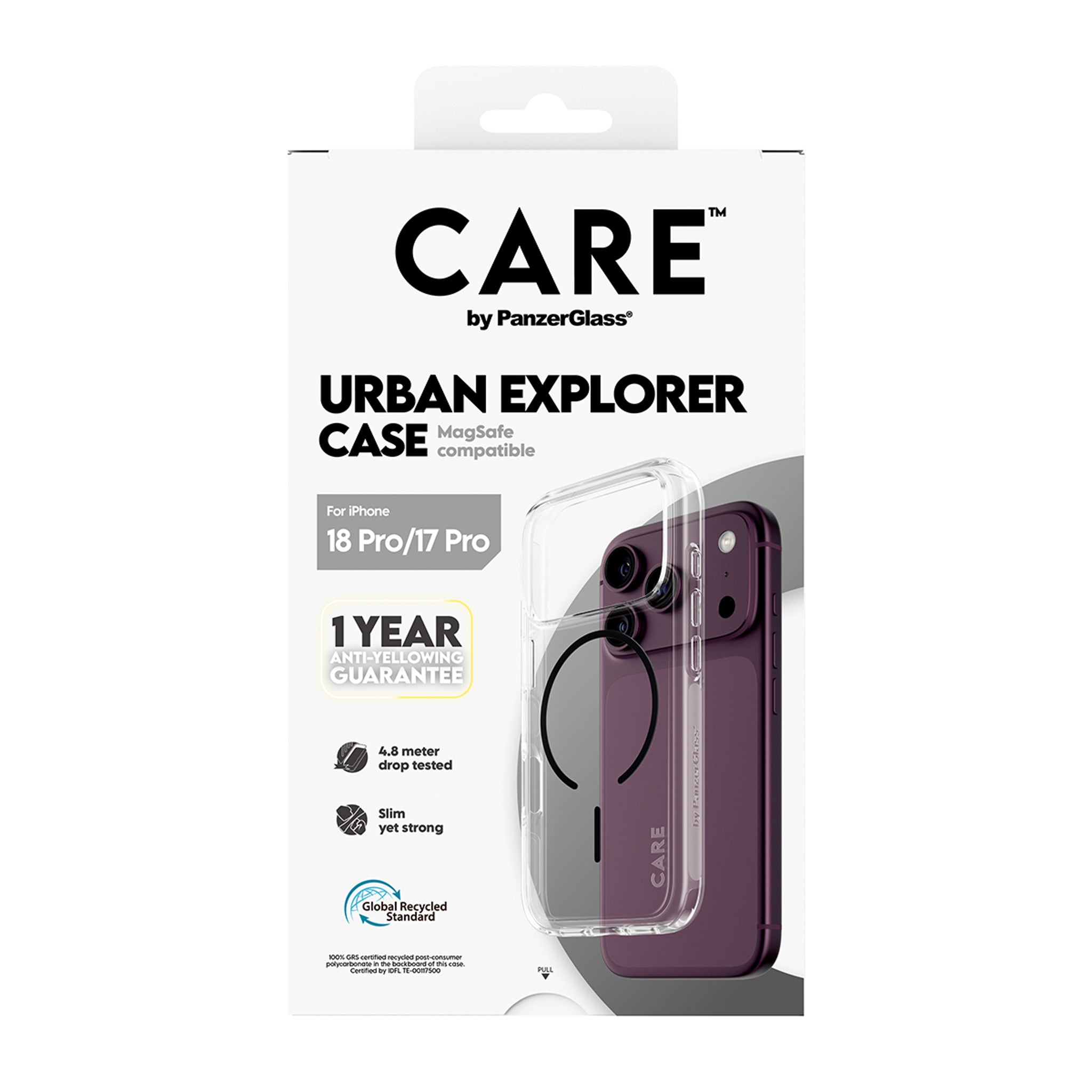 CARE™ by PanzerGlass® Urban Explorer Case Transparent w. Black MagSafe iPhone 18 Pro | 17 Pro